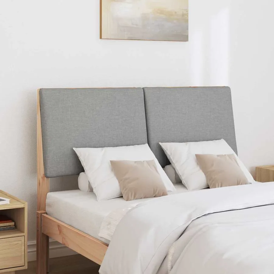 Tête de lit capitonnée Gris clair 120 cm Pin massif - 3