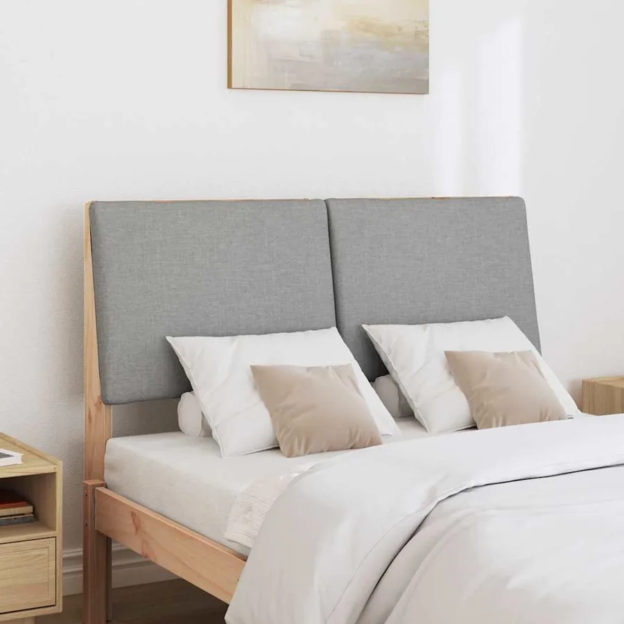 Tête de lit capitonnée Gris clair 135 cm Pin massif - 3