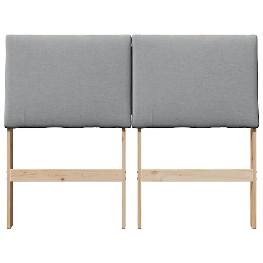 Tête de lit capitonnée Gris clair 135 cm Pin massif - 4