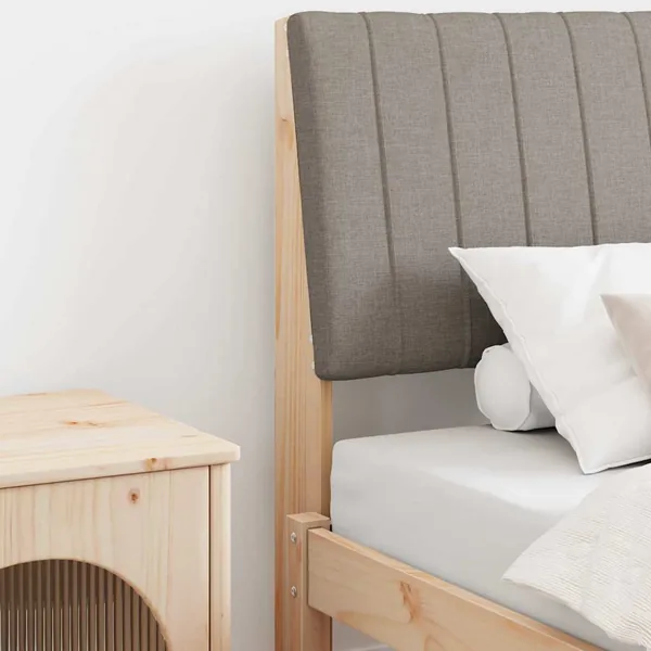 Tête de lit capitonnée Taupe 90 cm Pin massif