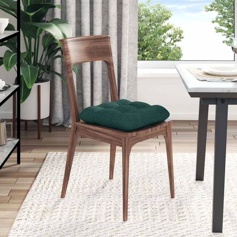 Coussins de siège 4 pcs Vert foncé 40 x 40 x 12 cm tissu - 4