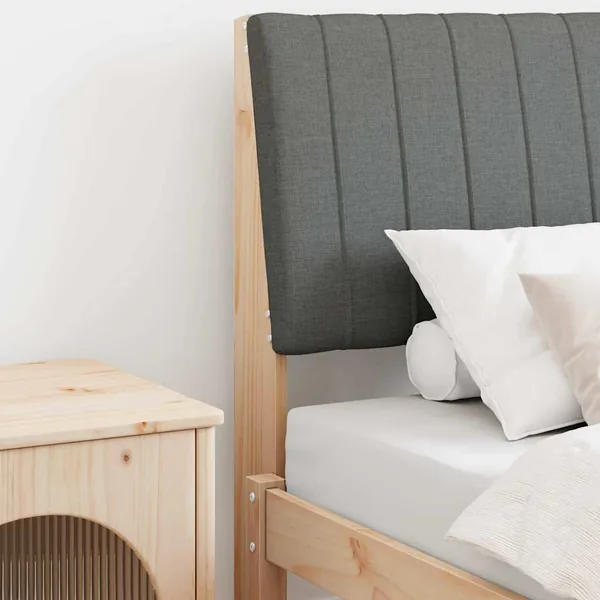 Tête de lit capitonnée Gris foncé 80 cm Pin massif