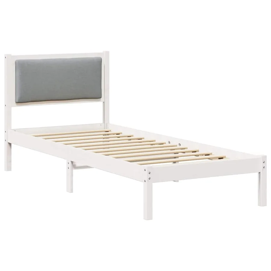 Cadre de lit avec tête de lit Gris clair 80 x 190 cm Pin massif - 2