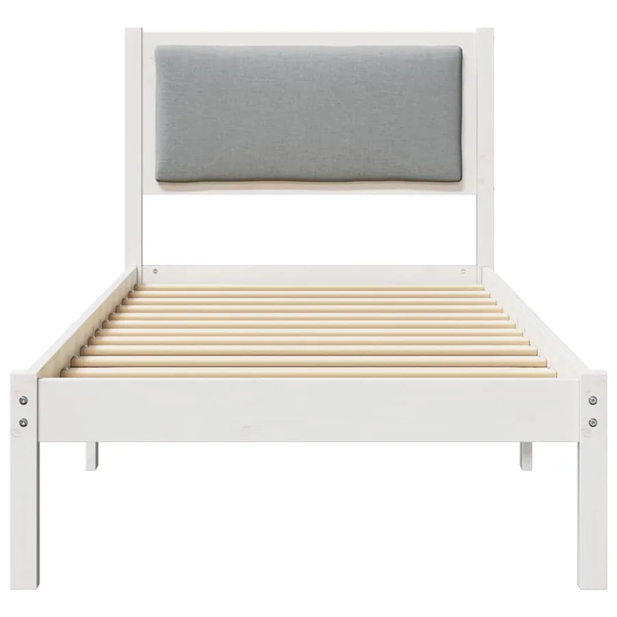 Cadre de lit avec tête de lit Gris clair 80 x 190 cm Pin massif - 5