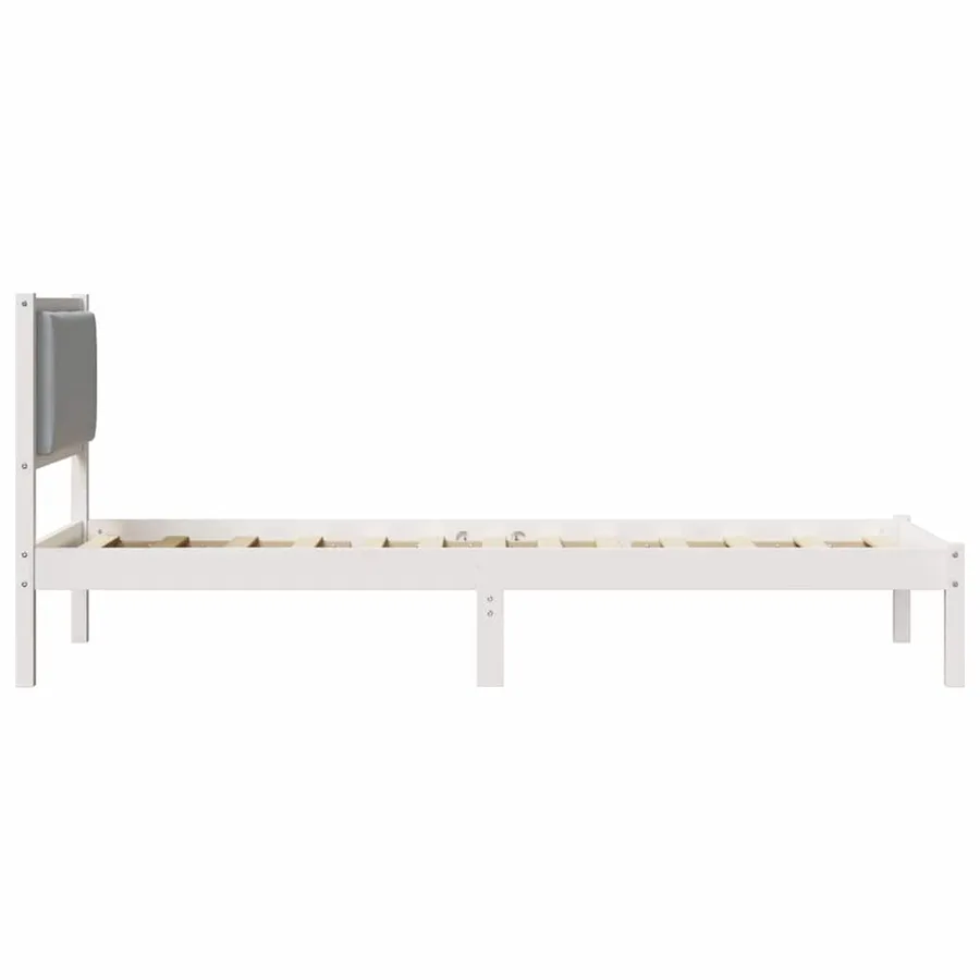 Cadre de lit avec tête de lit Gris clair 80 x 190 cm Pin massif - 6