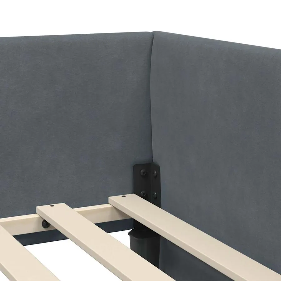 Cadre de lit d'angle avec matelas Autre 2 pcs Gris Velours - 10