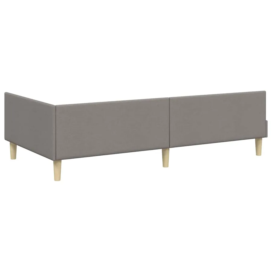 Cadre de lit d'angle avec matelas 2 pcs Taupe tissu - 9