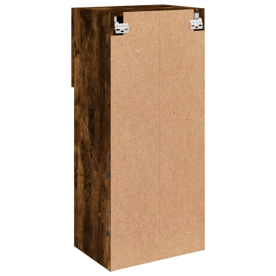 Meuble TV avec lumières LED chêne fumé 40,5x30x90 cm - 11