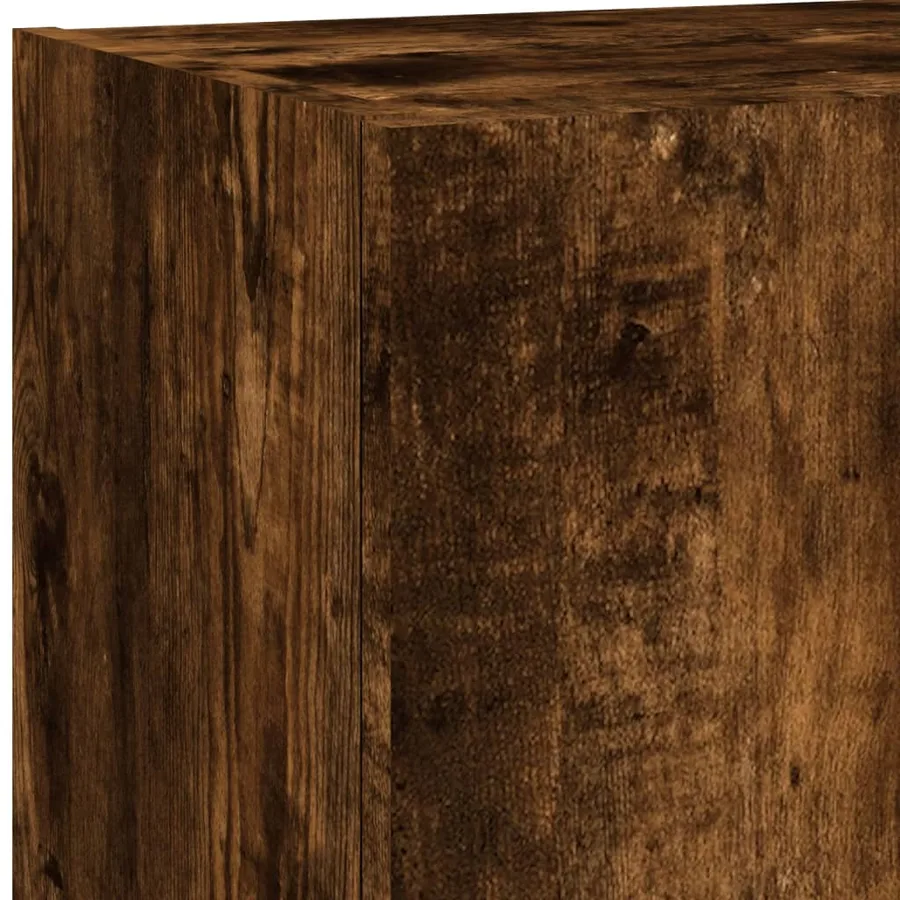 Meuble TV avec lumières LED chêne fumé 40,5x30x90 cm - 13
