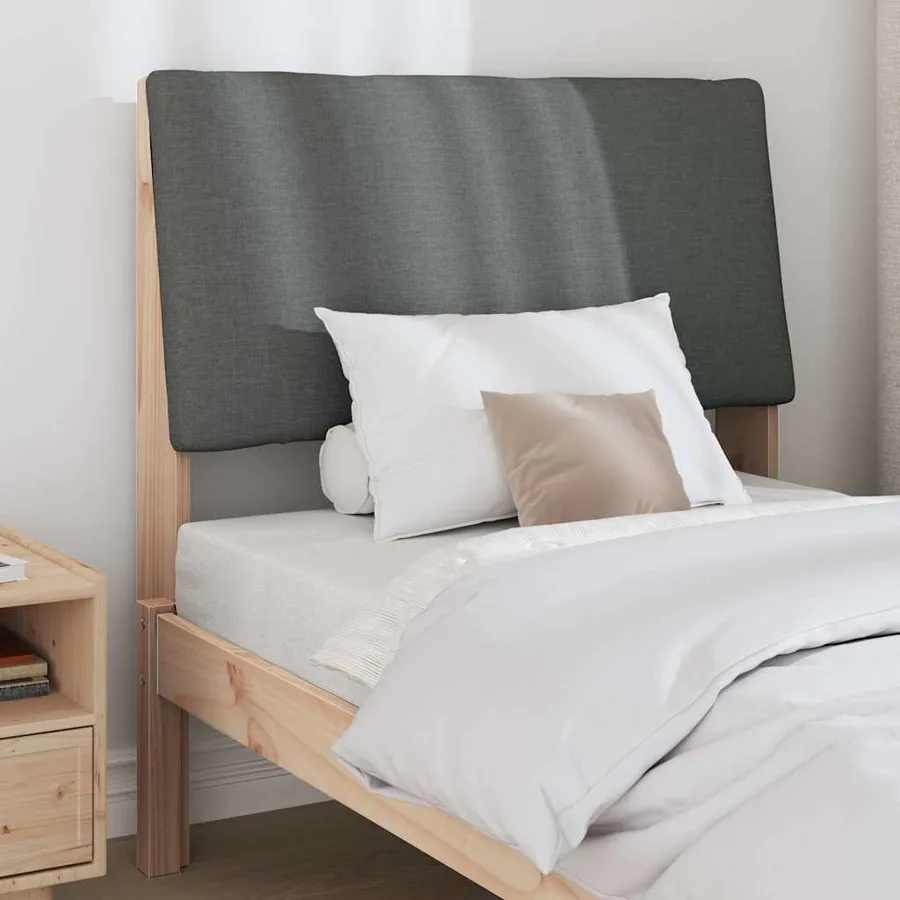 Tête de lit capitonnée Gris foncé 90 cm Pin massif - 3