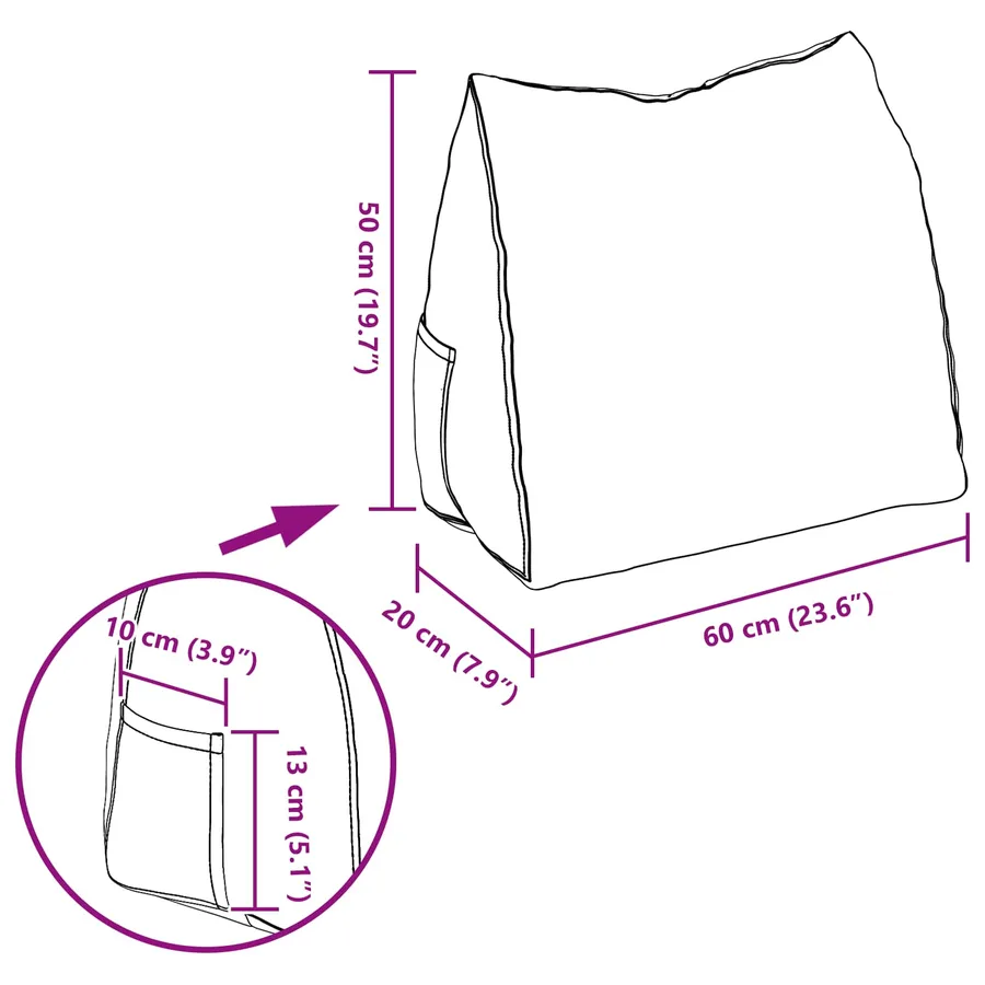 Coussin de Dos Rose 60 x 20 x 50 cm tissu - 11