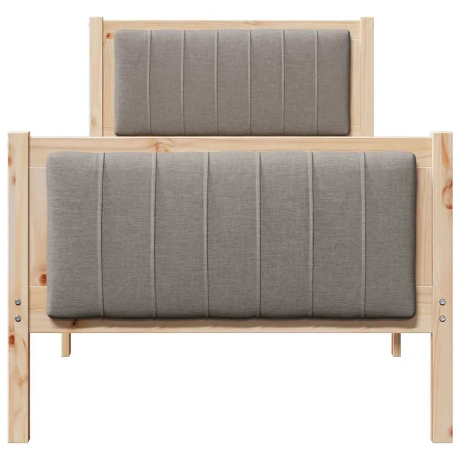 Cadre de lit Marron et taupe 80 x 200 cm Bois massif en pin - 5