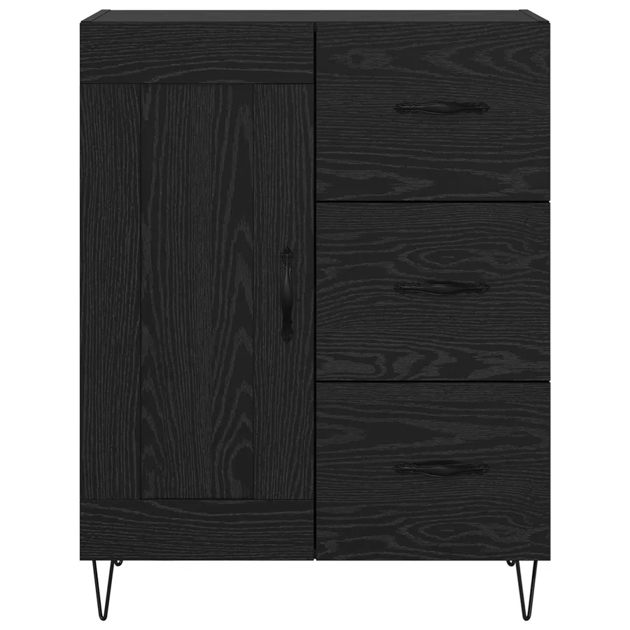 Buffet Chêne Noir 69,5 x 34 x 90 cm Bois d’ingénierie - 6