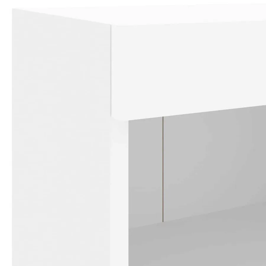 Unités murales TV avec LED 8 pcs blanc bois d'ingénierie - 11