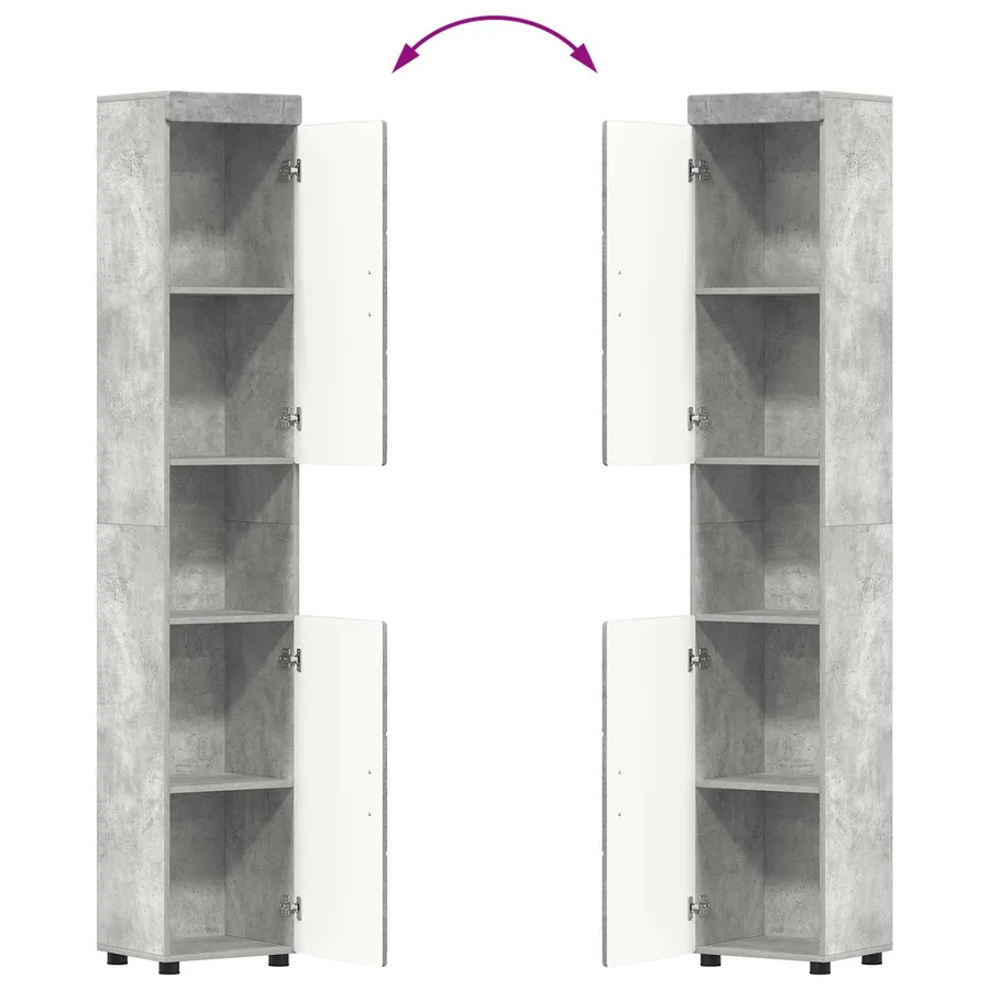 Ensemble d'armoire de salle de bain TULUM Gris béton - 13