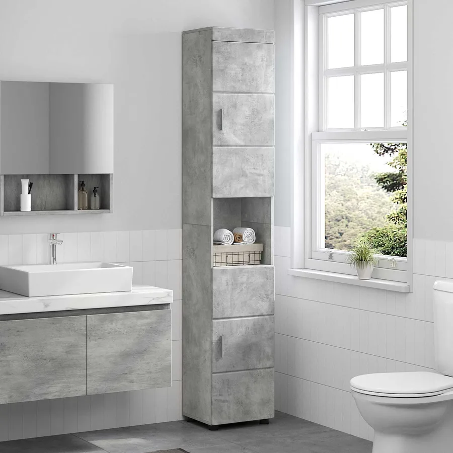 Ensemble d'armoire de salle de bain TULUM Gris béton - 4