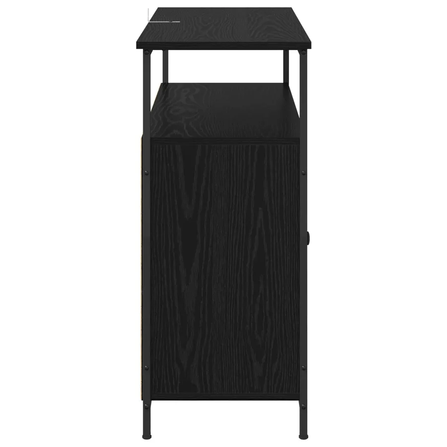 Buffet Chêne noir 100 x 35 x 80 cm Bois d'ingénierie - 7