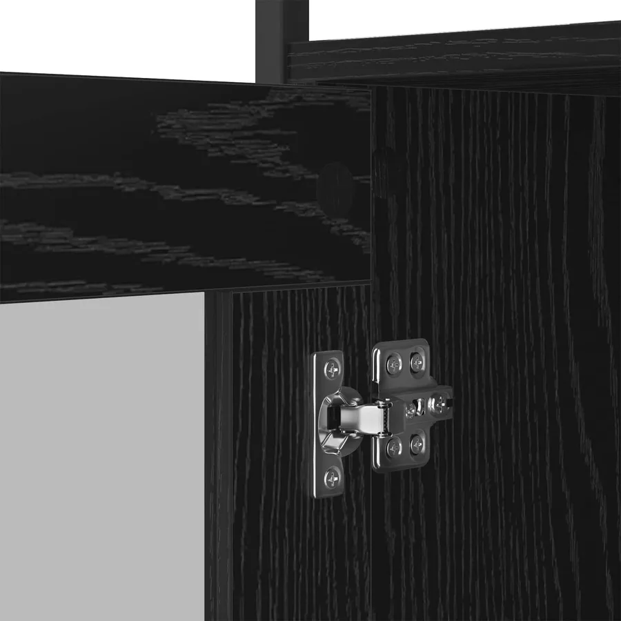 Buffet Chêne noir 100 x 35 x 80 cm Bois d'ingénierie - 9