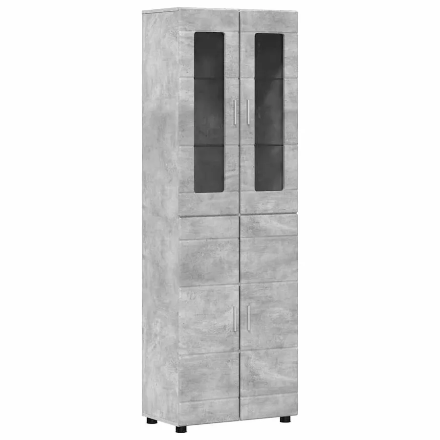 Haut Armoire avec étagère FLORIN Gris béton 60 x 35 x 182 cm - 2
