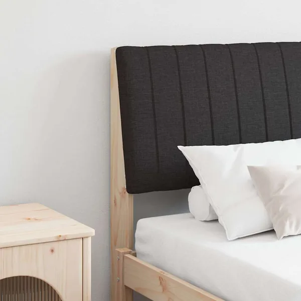 Tête de lit capitonnée Noir 150 cm Pin massif