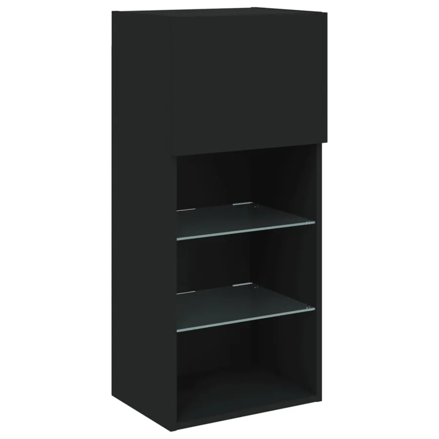 Meuble TV avec lumières LED noir 40,5x30x90 cm - 7