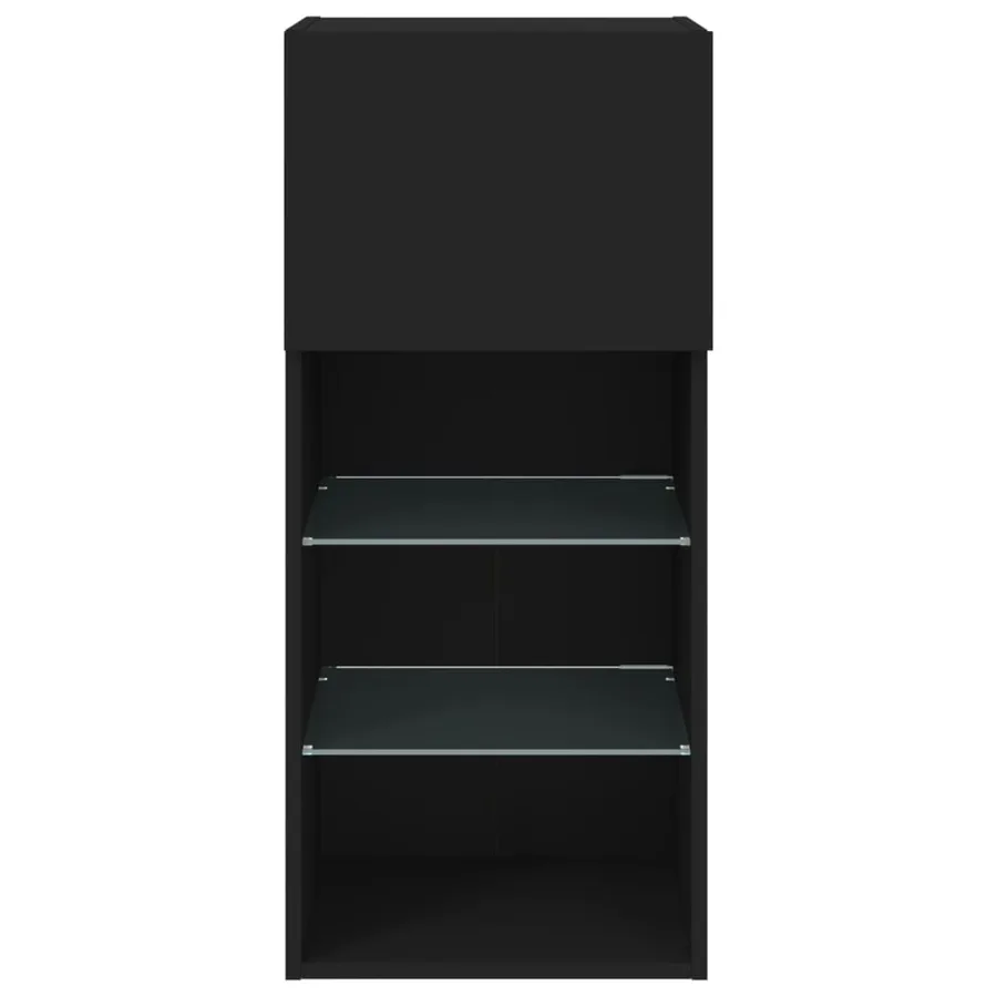 Meuble TV avec lumières LED noir 40,5x30x90 cm - 9