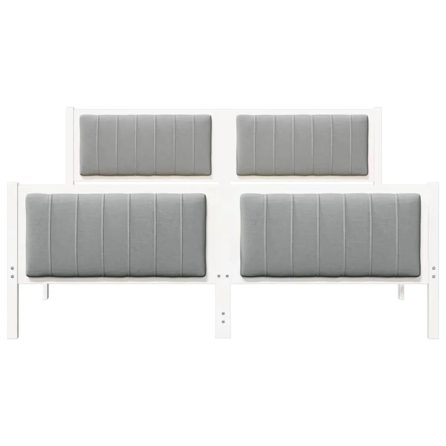 Cadre de lit avec tête de lit Blanc et gris clair 150 x 200 cm - 5