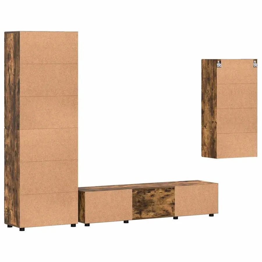 Ensemble meuble TV FLORIN 3 pcs Chêne fumé Bois d'ingénierie - 8