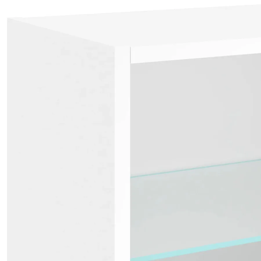 Table de chevet murale avec lumières LED blanc - 10