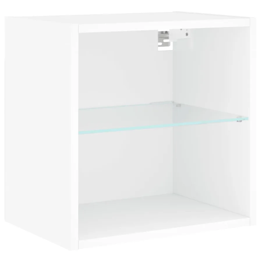 Table de chevet murale avec lumières LED blanc - 6
