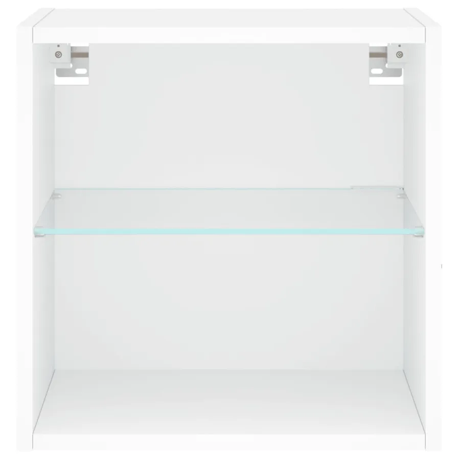 Table de chevet murale avec lumières LED blanc - 7