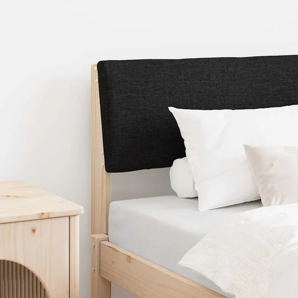 Tête de lit capitonnée Noir 80 cm Pin massif