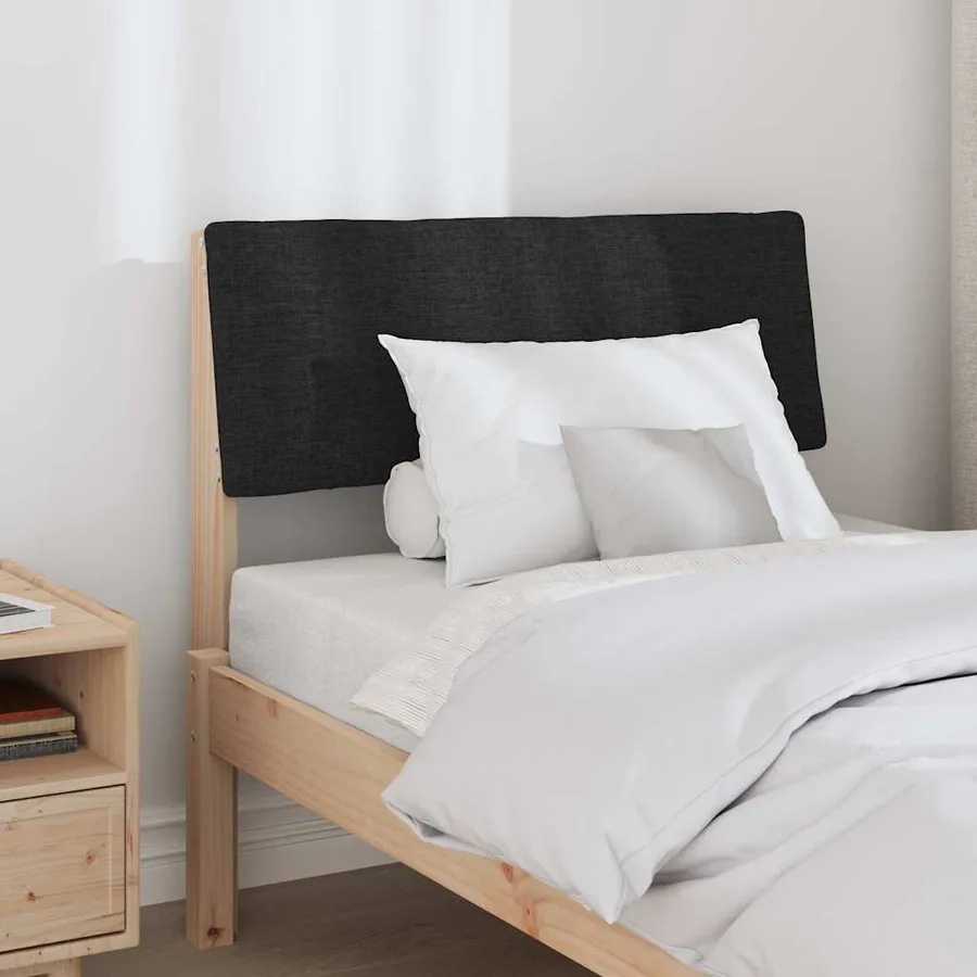 Tête de lit capitonnée Noir 80 cm Pin massif - 3