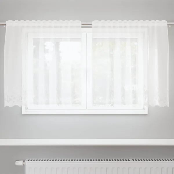 Rideau en Dentelle avec des rideaux Blanc 80 x 150 cm Polyester