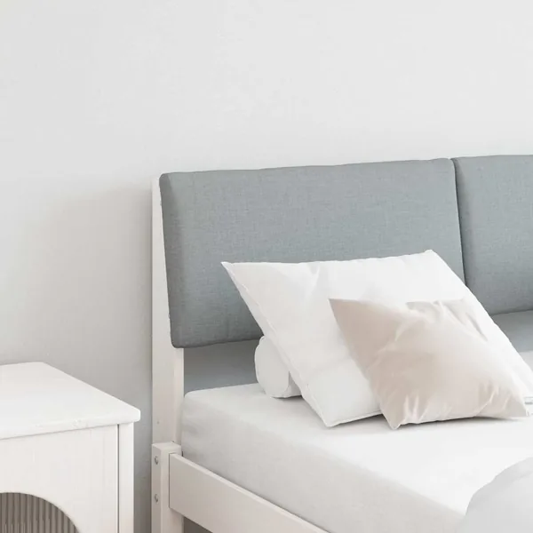 Tête de lit capitonnée Gris clair 120 cm Pin massif