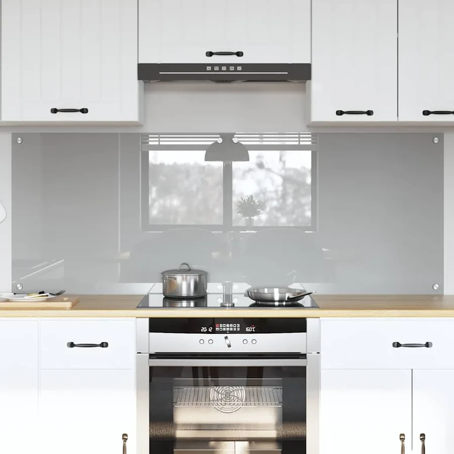 Crédence de cuisine 2 pcs Gris clair 80 x 60 cm verre trempé