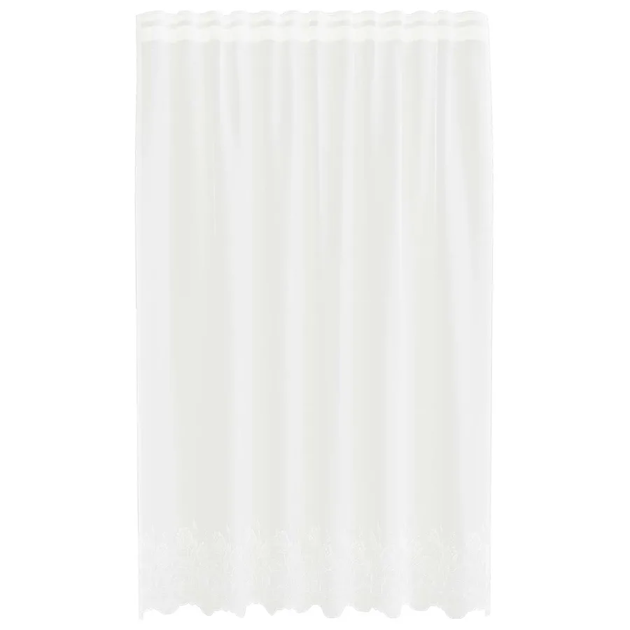 Rideau en Dentelle Floral Blanc 200 x 150 cm Polyester - 2