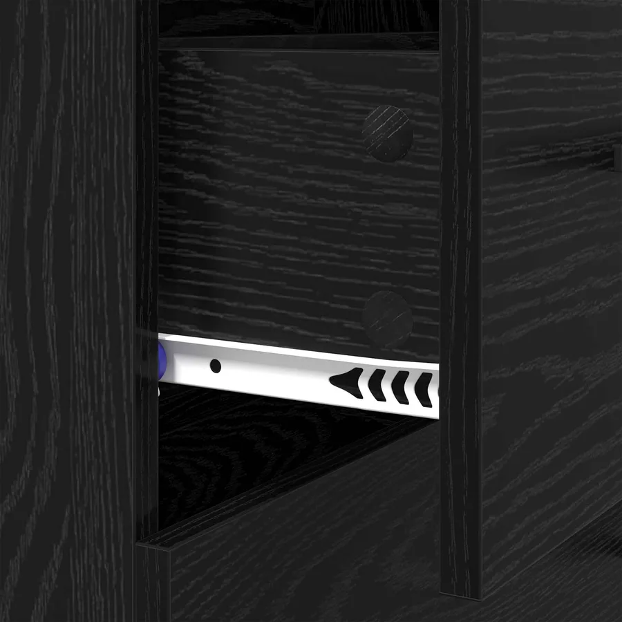 Buffet Chêne noir 69,5 x 34 x 90 cm Bois d'ingénierie et fer - 11