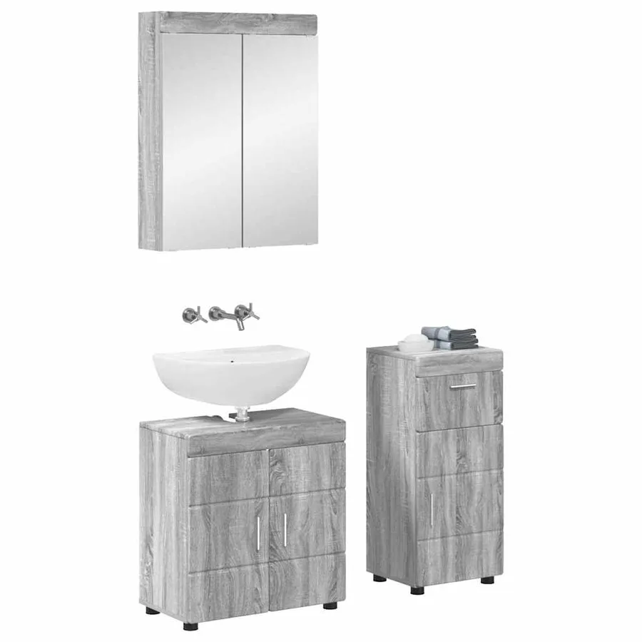 Ensemble de mobilier de salle de bain TULUM Gris Sonoma - 2