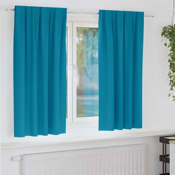 Rideaux occultants avec anneaux 2 pcs Turquoise 175 x 140 cm