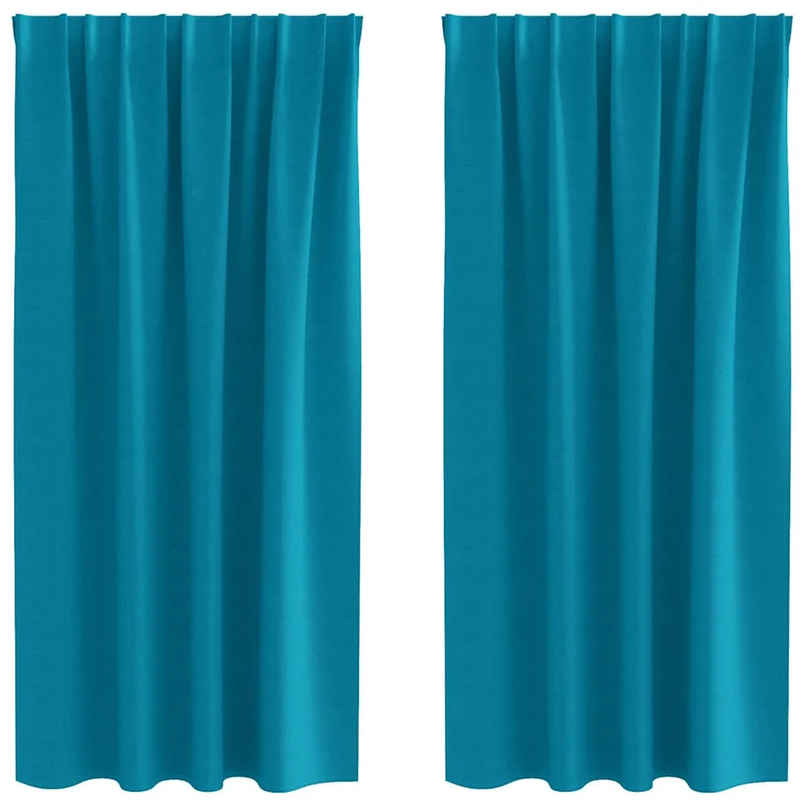 Rideaux occultants avec anneaux 2 pcs Turquoise 175 x 140 cm - 2