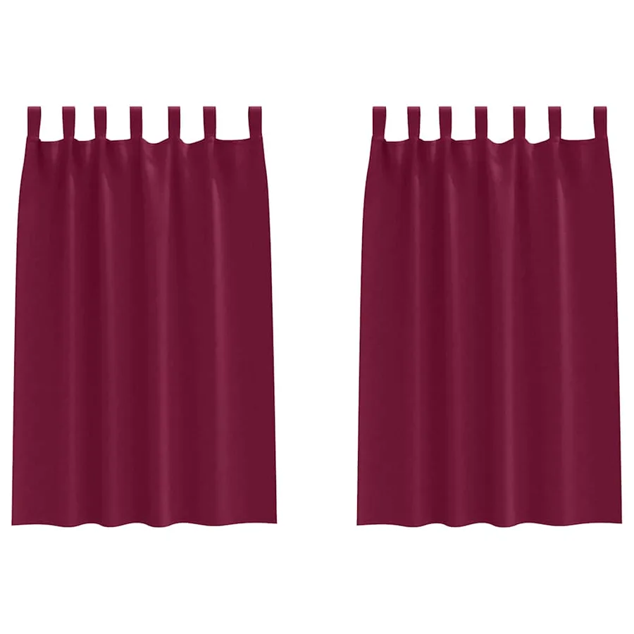 Rideaux occultants avec anneaux 2 pcs Bordeaux 175 x 140 cm - 2