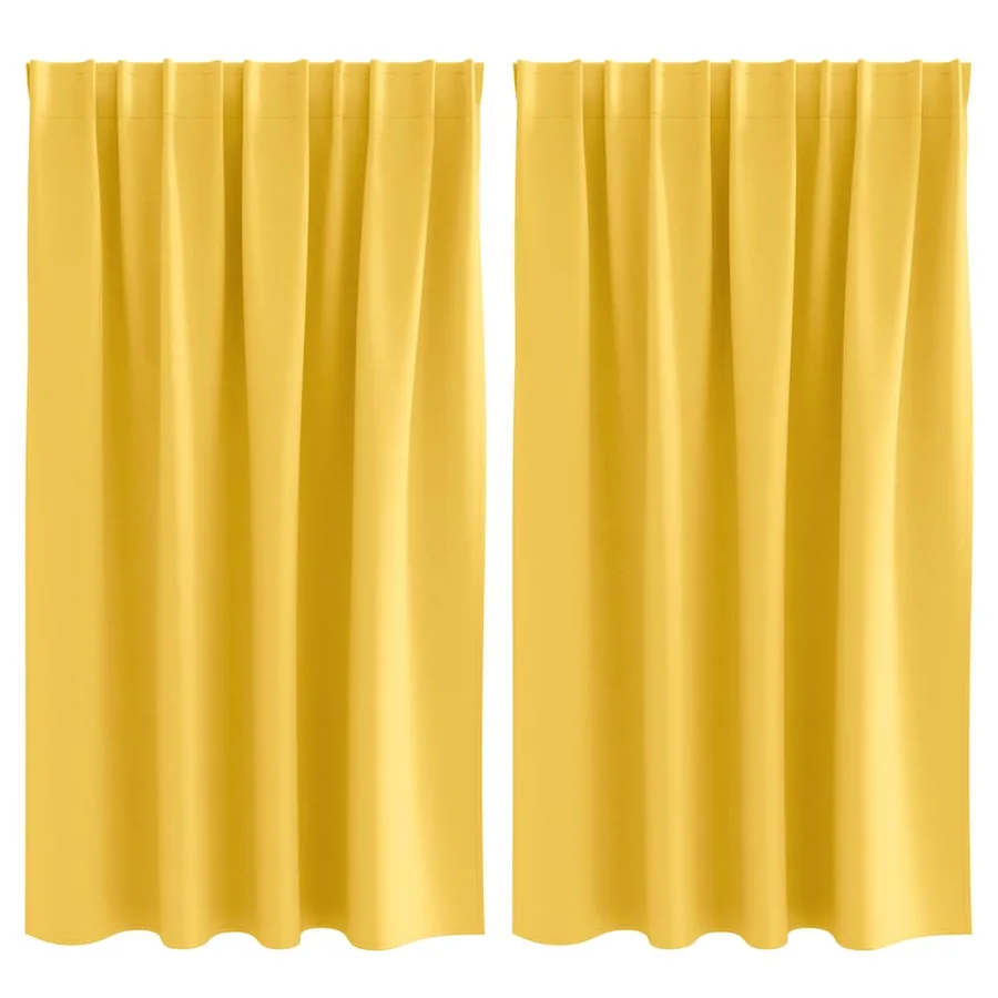 Rideaux occultants avec anneaux 2 pcs Jaune moutarde - 2