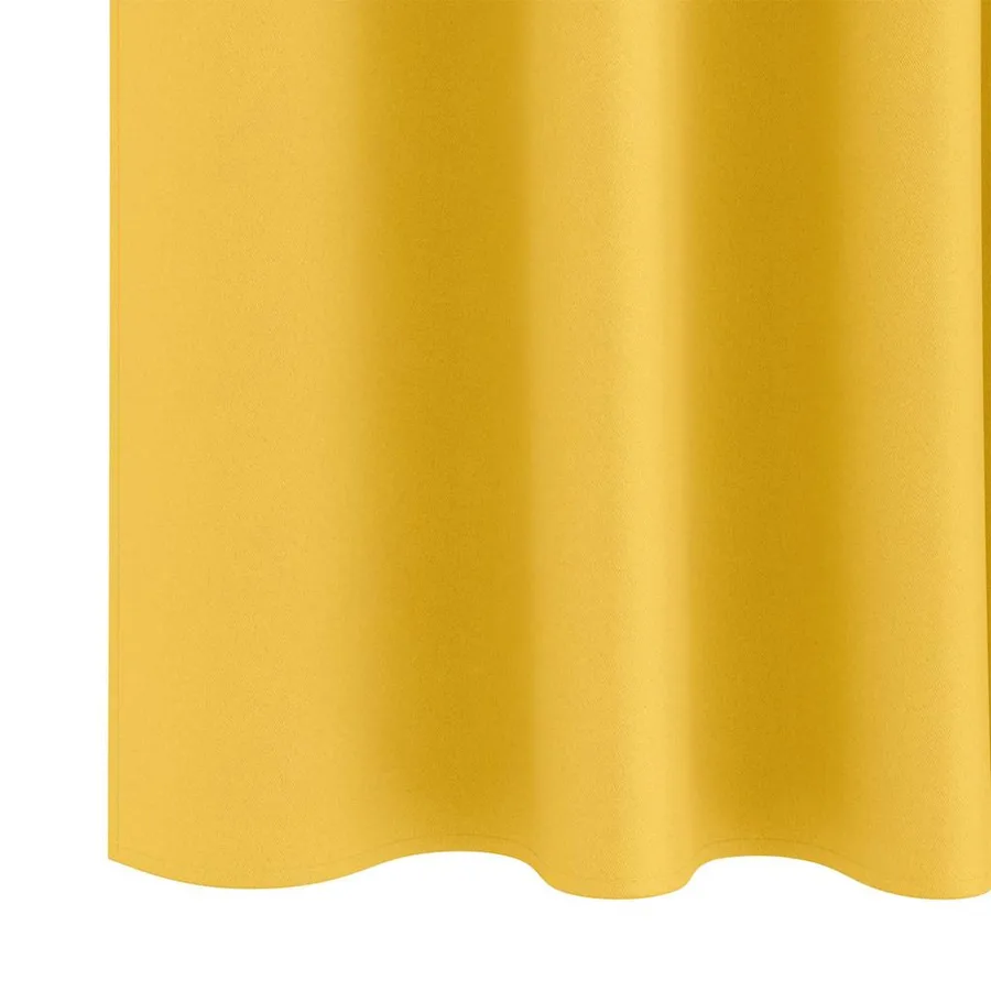 Rideaux occultants avec anneaux 2 pcs Jaune moutarde - 5