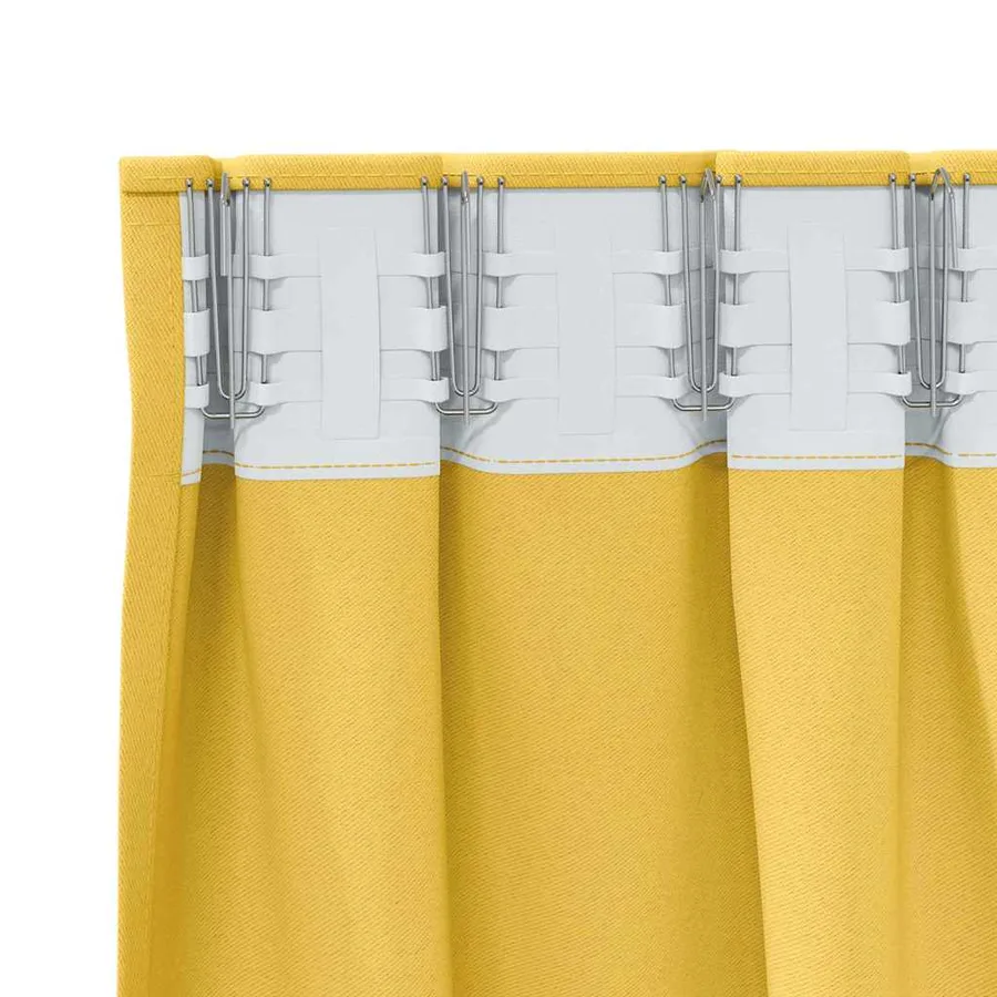 Rideaux occultants avec anneaux 2 pcs Jaune moutarde - 7