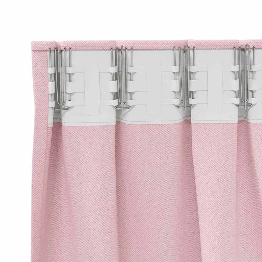 Rideaux occultants avec anneaux 2 pcs Rose bébé 225 x 140 cm - 5