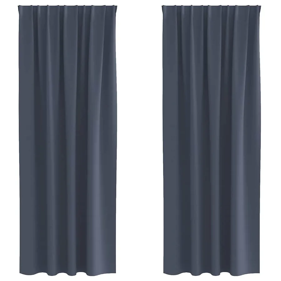 Rideaux occultants avec anneaux 2 pcs Anthracite 225 x 140 cm - 2