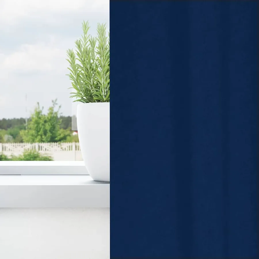 Rideaux occultants avec anneaux 2 pcs Bleu foncé 140 x 140 cm - 3