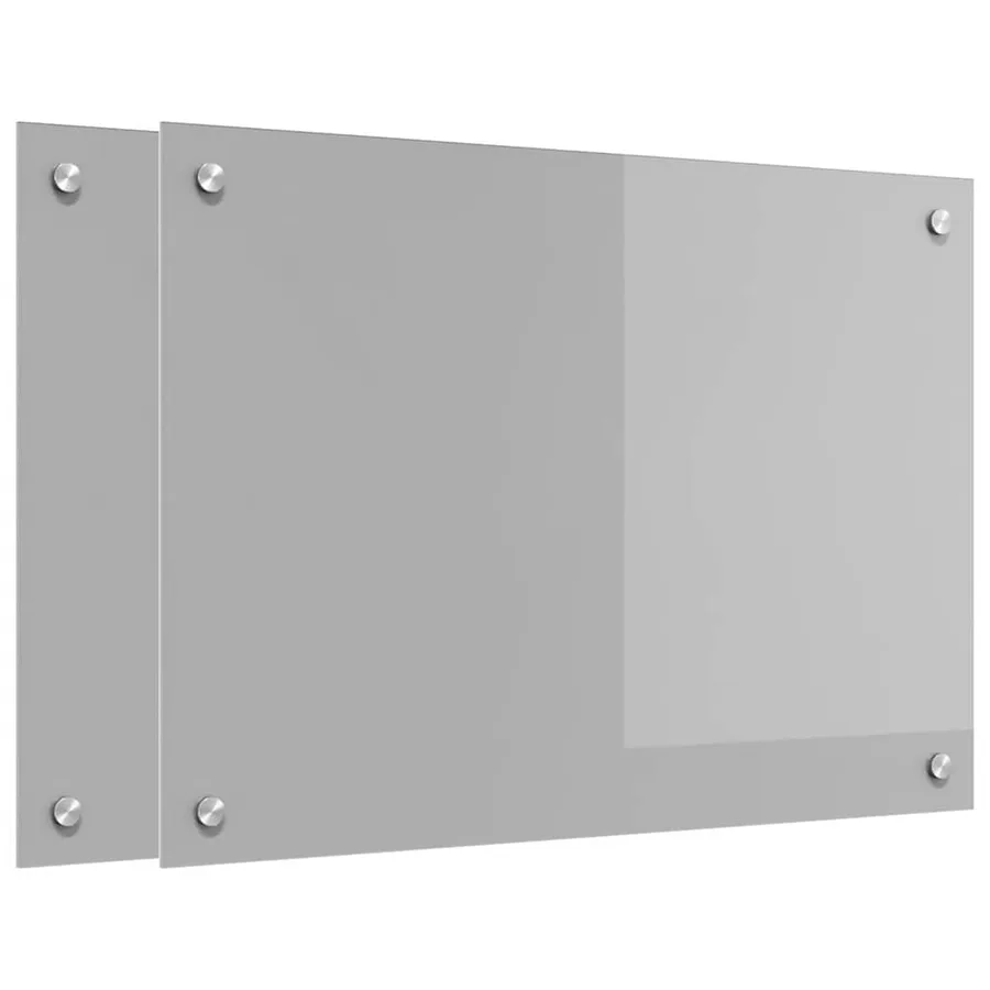 Crédence de cuisine 2 pcs Gris clair 70 x 50 cm verre trempé - 2