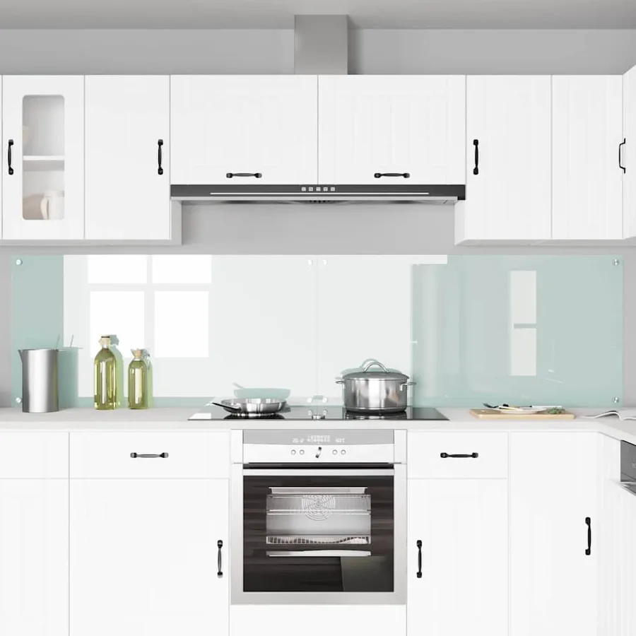 Crédence de cuisine 2 pcs Blanc 120 x 60 cm verre trempé - 3